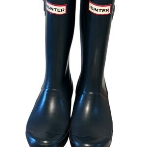 Hunter Dark Navy Boots with Buckle